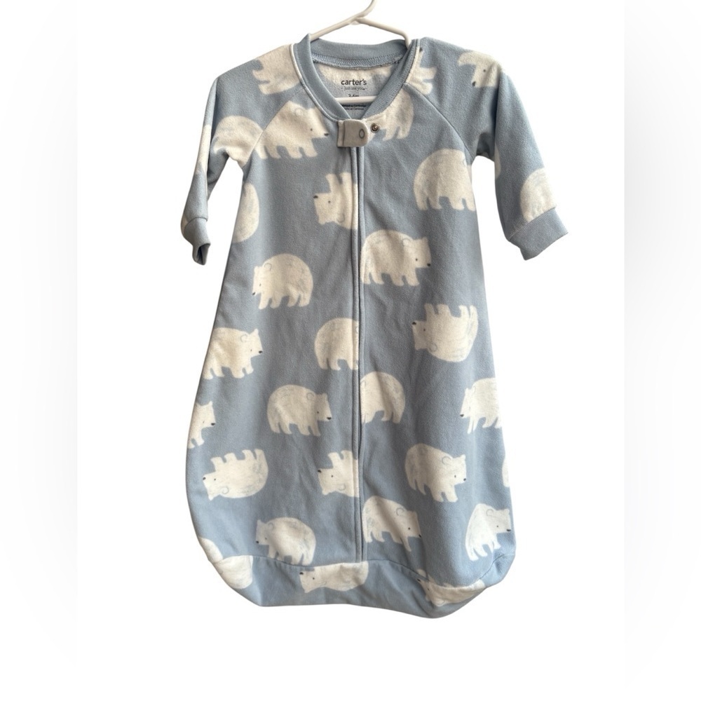 Carter's Gray and Cream Sleep Sacks with Sloth Pattern New without label